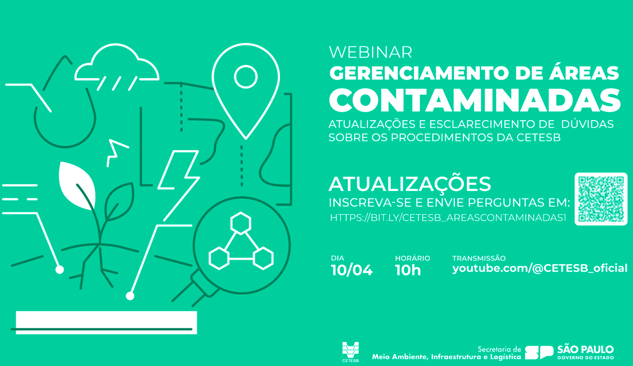 Cetesb realizará webinar sobre atualizações no gerenciamento de áreas contaminadas